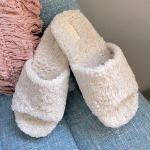 Vince Faux Fur Slides